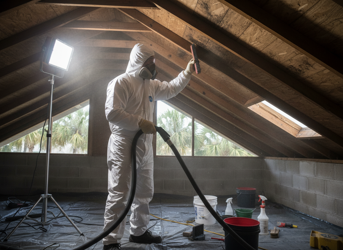 Attic Mold Remediation in Seminole Woods —, FL 32164
